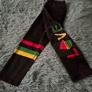 Vibrant Black Leggings with Colorful Stripes